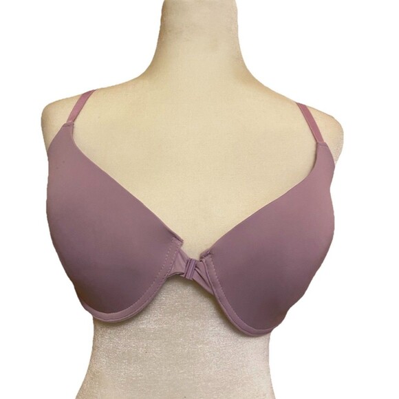 Lily Of France Front Opening Lace Back Underwire Purple Women's Bra Size 40D - Picture 1 of 10